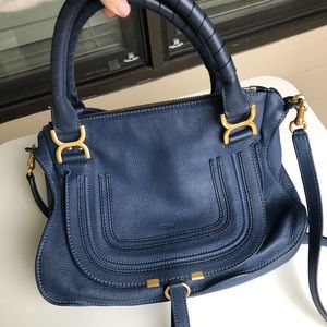 Navy blue Chloe leather Medium Marcie handbag